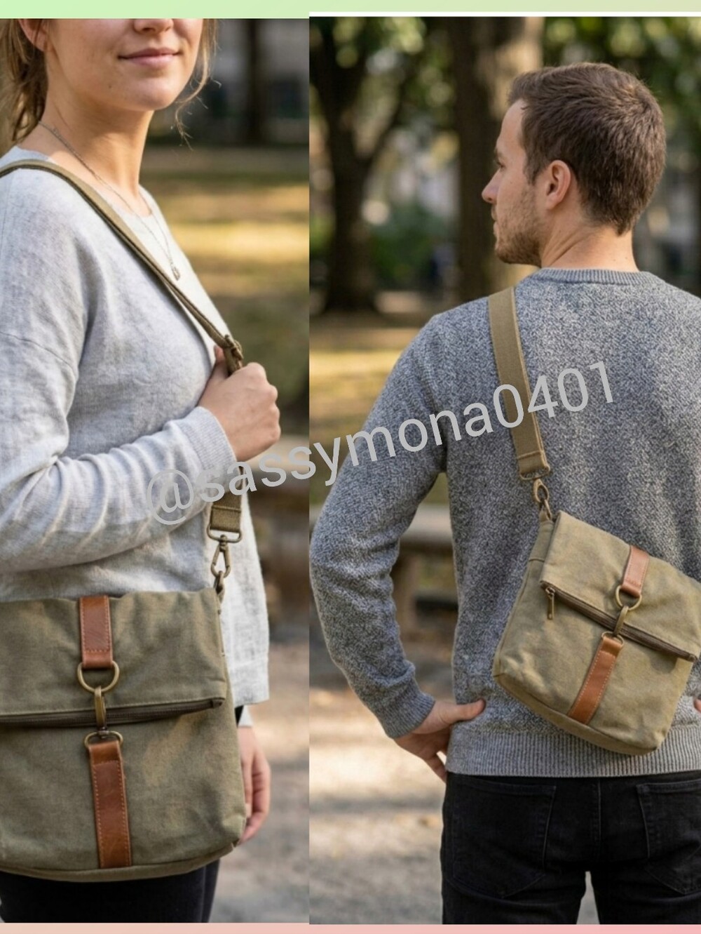 Cargoit Canvas Crossbody Messenger Bag - Unisex Adjustable Strap